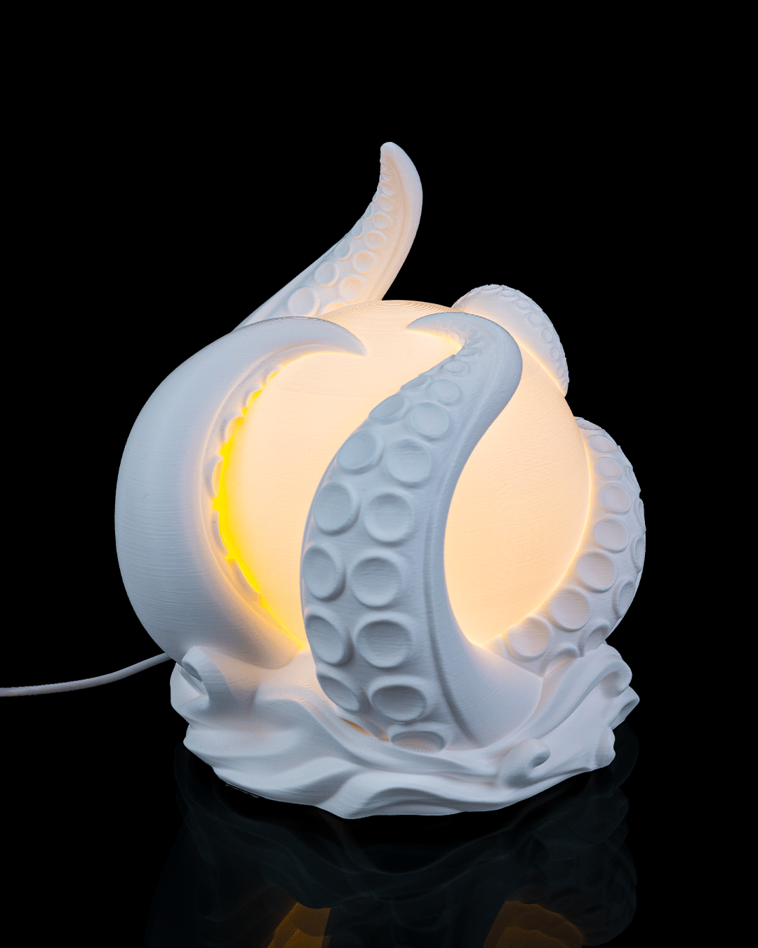 Abyss Sphere LED Table Lamp โ 3D Printed Octopus Tentacle Light