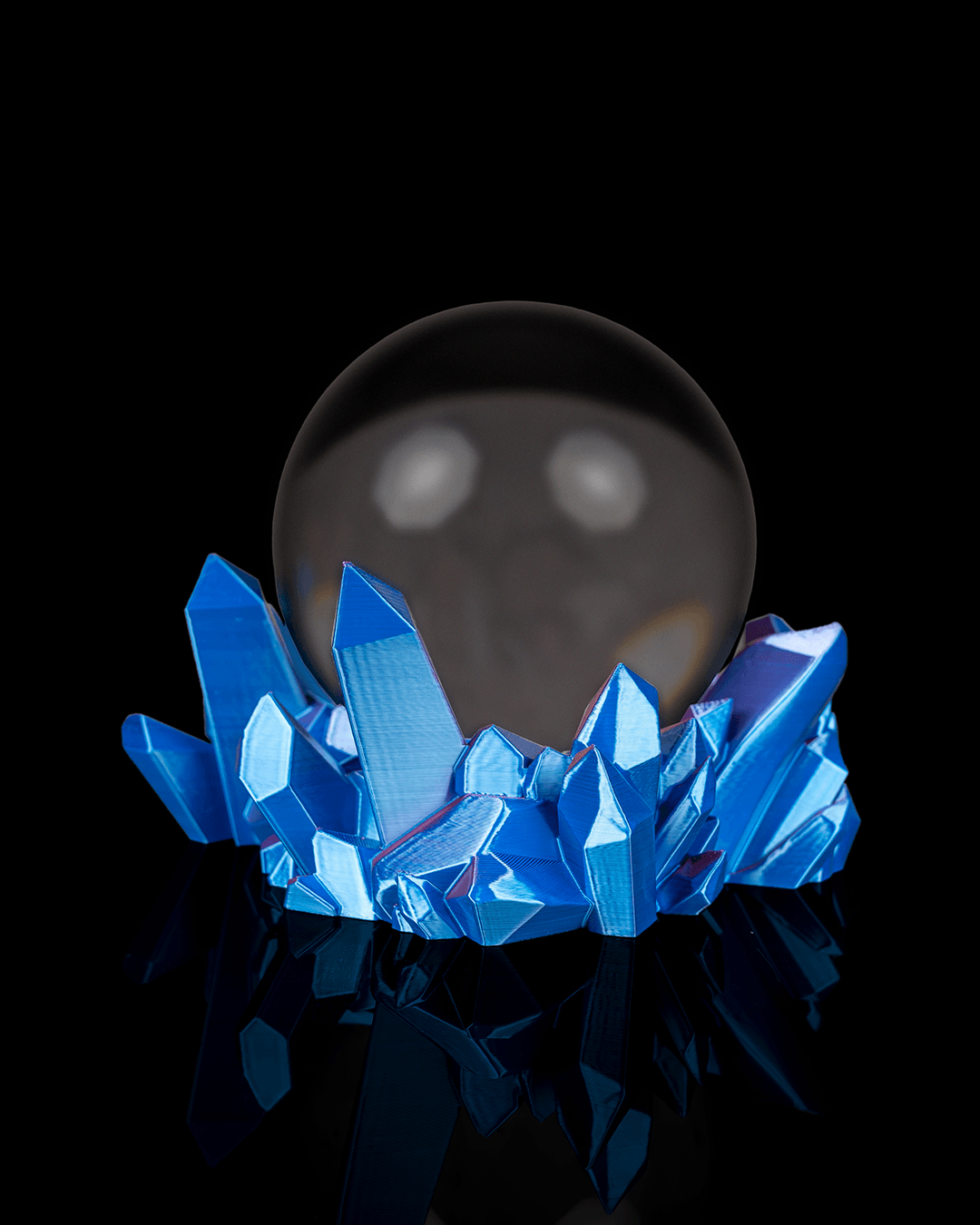 Amethyst Crystal Ball Holder & Lamp – 3D Printed Fantasy Décor