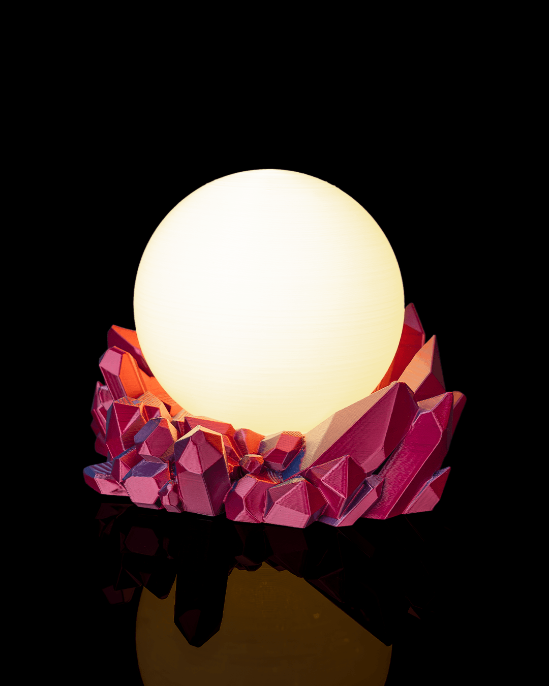 Amethyst Crystal Ball Holder & Lamp – 3D Printed Fantasy Décor