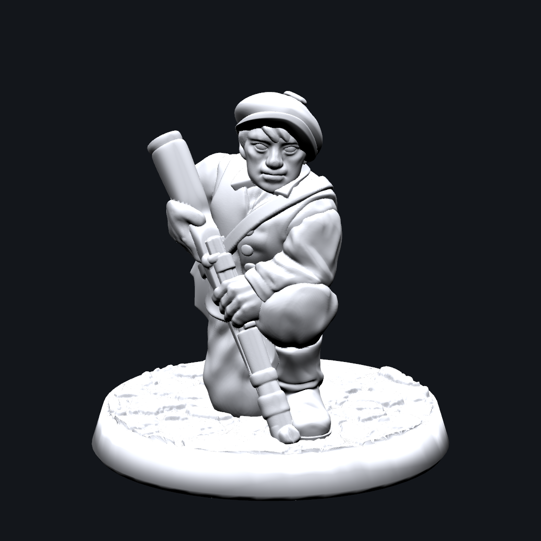 WW2 Resistance Fighter 02 – 3D Printed Grey Resin Miniature