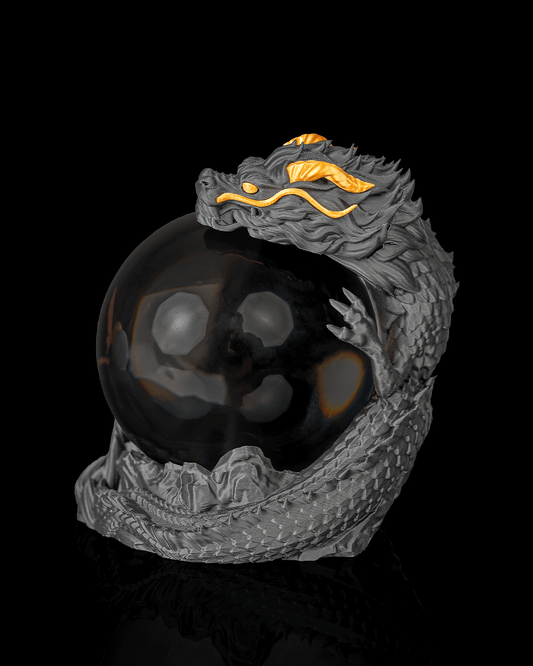 Dragon Guardian Crystal Ball Holder & Lamp – 3D Printed Fantasy Décor