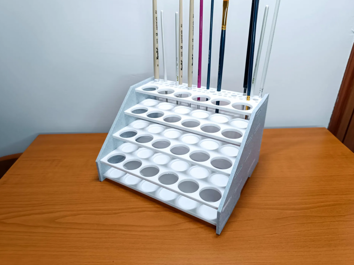 Large Paint Rack & Brush Holder – 3D Printed Hobby Paint Organiser for Vallejo Army Paint