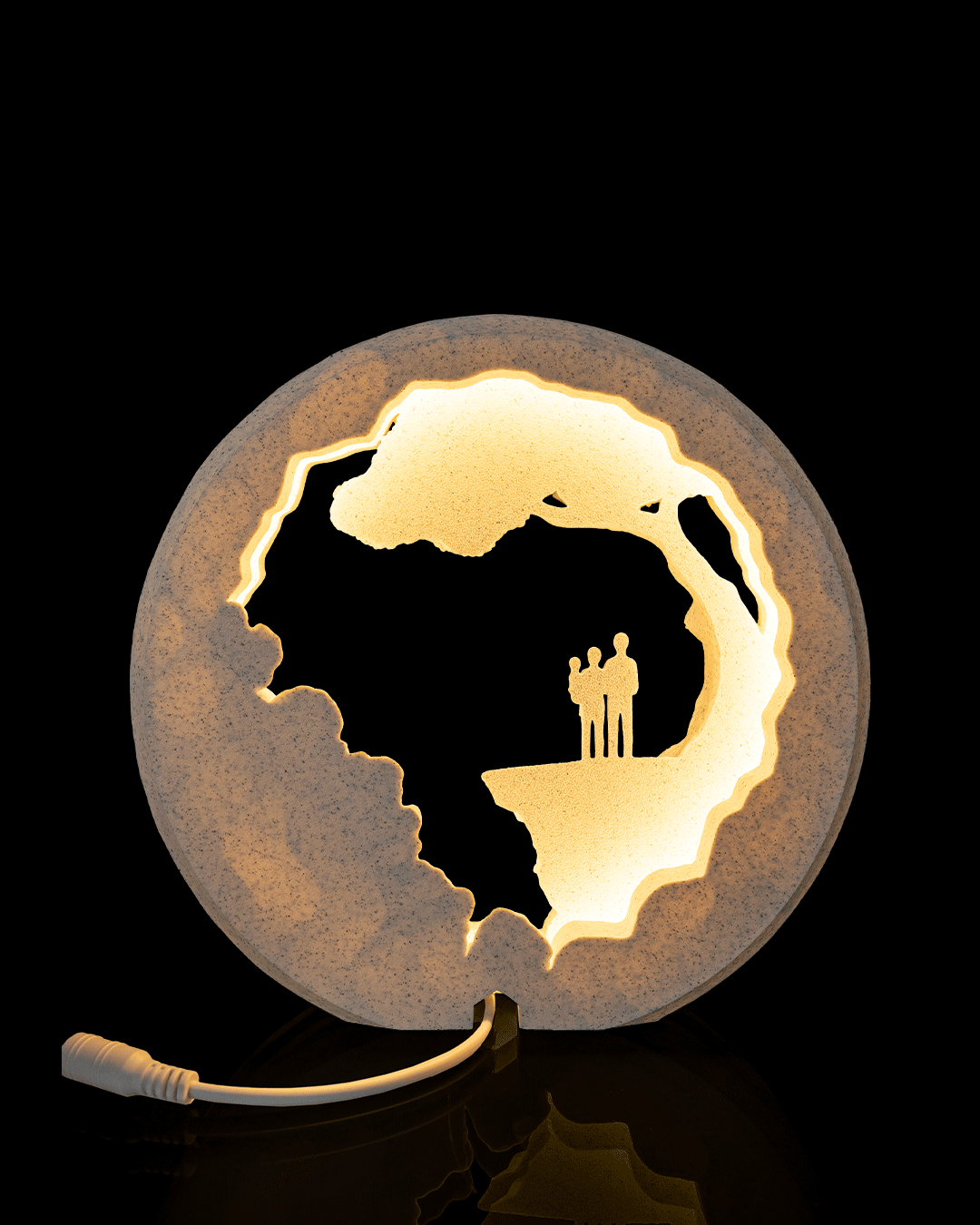 Side by Side LED Table Lamp – 3D Printed Family Love Light