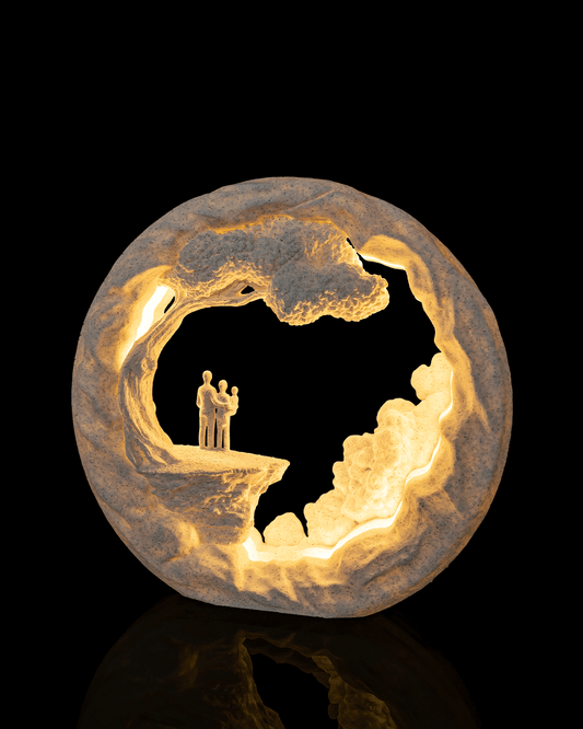 Side by Side LED Table Lamp – 3D Printed Family Love Light