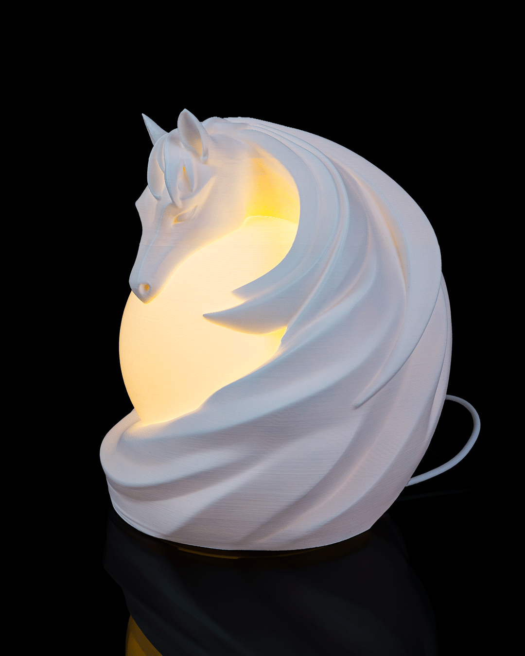 Stallion Sphere LED Lamp – 3D Printed Horse Night Light
