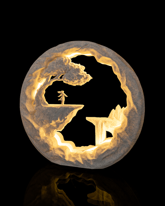 The Dreamer LED Table Lamp – 3D Printed Fantasy Landscape Light