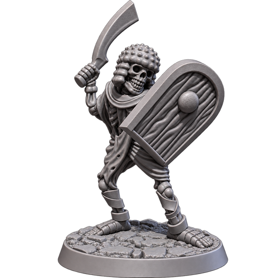 Skeleton Guard – Curved Sword & Shield Miniature