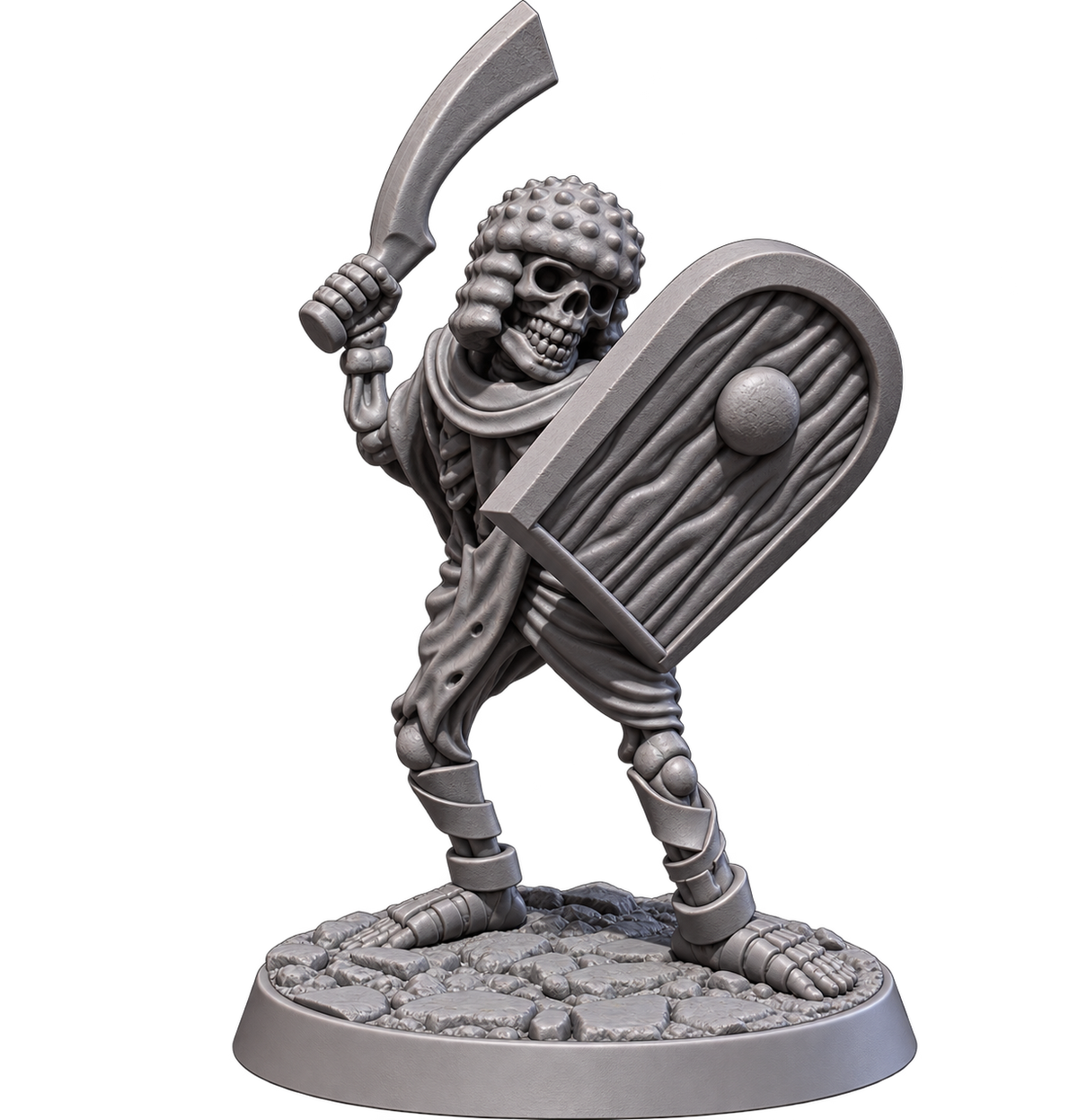Skeleton Guard – Curved Sword & Shield Miniature