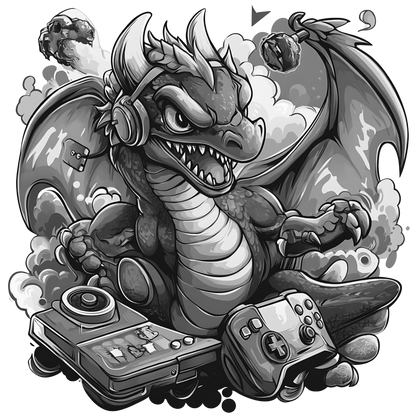 Gamer Dragon Engraved Coaster Set of 4 – Fantasy Gaming Drink Coasters