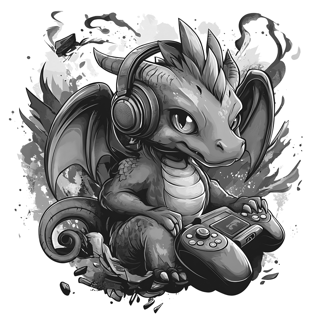 Gamer Dragon Engraved Coaster Set of 4 – Fantasy Gaming Drink Coasters