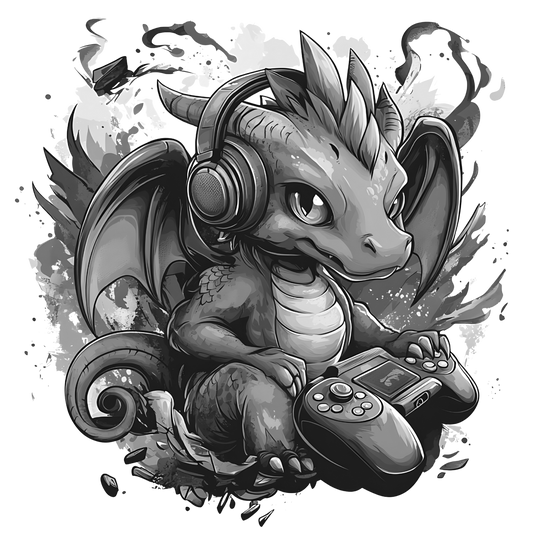 Gamer Dragon Engraved Coaster Set of 4 – Fantasy Gaming Drink Coasters