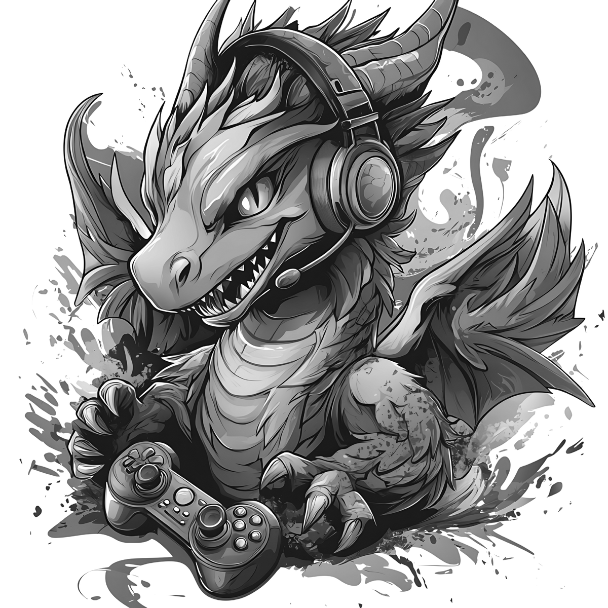 Gamer Dragon Engraved Coaster Set of 4 – Fantasy Gaming Drink Coasters