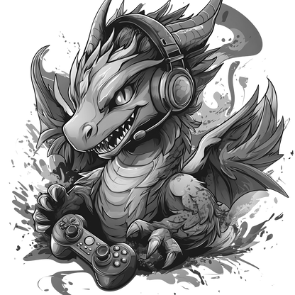 Gamer Dragon Engraved Coaster Set of 4 – Fantasy Gaming Drink Coasters