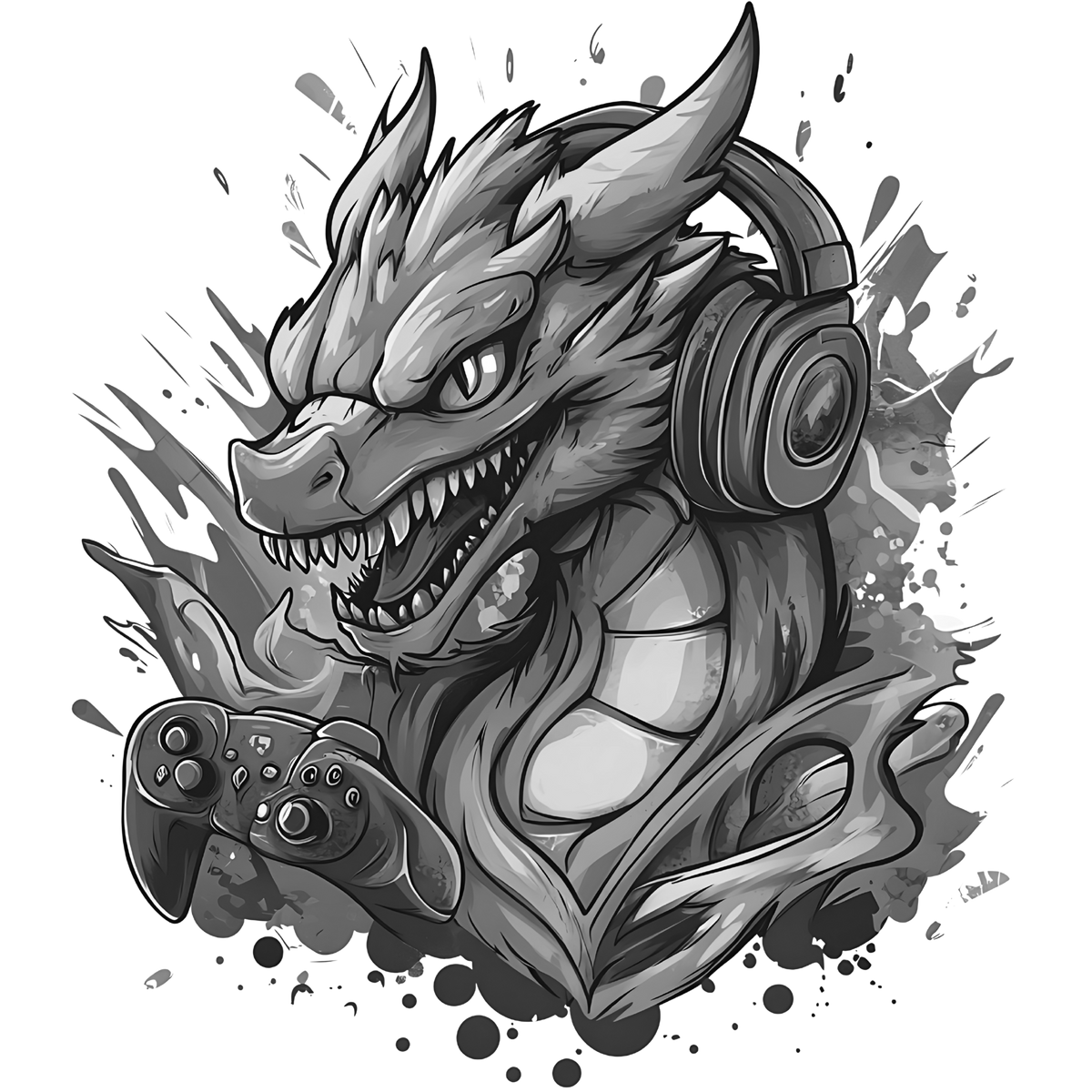 Gamer Dragon Engraved Coaster Set of 4 – Fantasy Gaming Drink Coasters