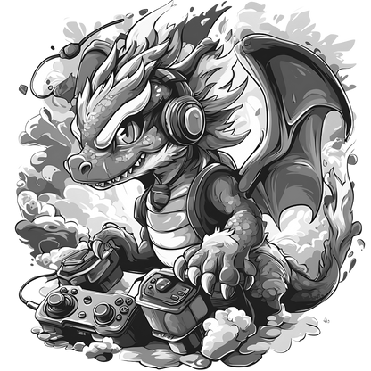Gamer Dragon Engraved Coaster Set of 4 – Fantasy Gaming Drink Coasters