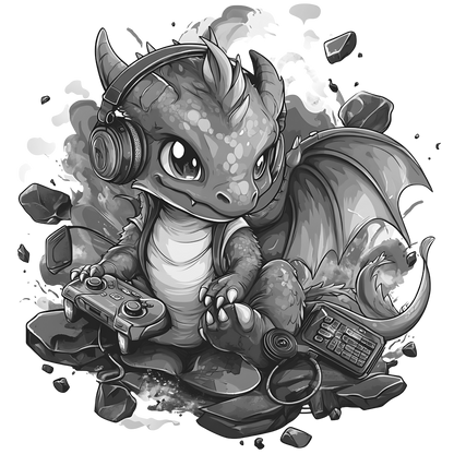 Gamer Dragon Engraved Coaster Set of 4 – Fantasy Gaming Drink Coasters