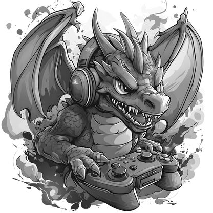 Gamer Dragon Engraved Coaster Set of 4 – Fantasy Gaming Drink Coasters