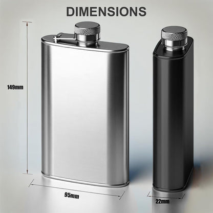 Personalised Engraved 8oz Stainless Steel Hip Flask – Black &amp; Silver