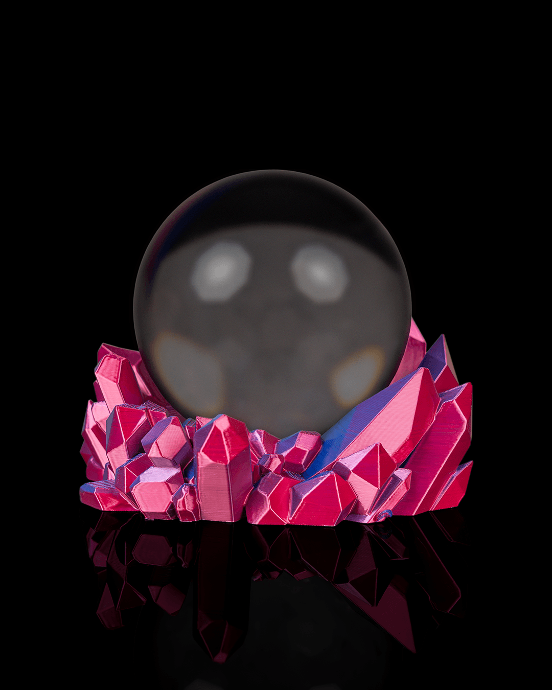 Amethyst Crystal Ball Holder & Lamp – 3D Printed Fantasy Décor