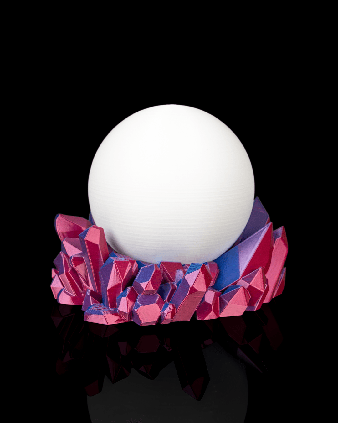Amethyst Crystal Ball Holder & Lamp – 3D Printed Fantasy Décor