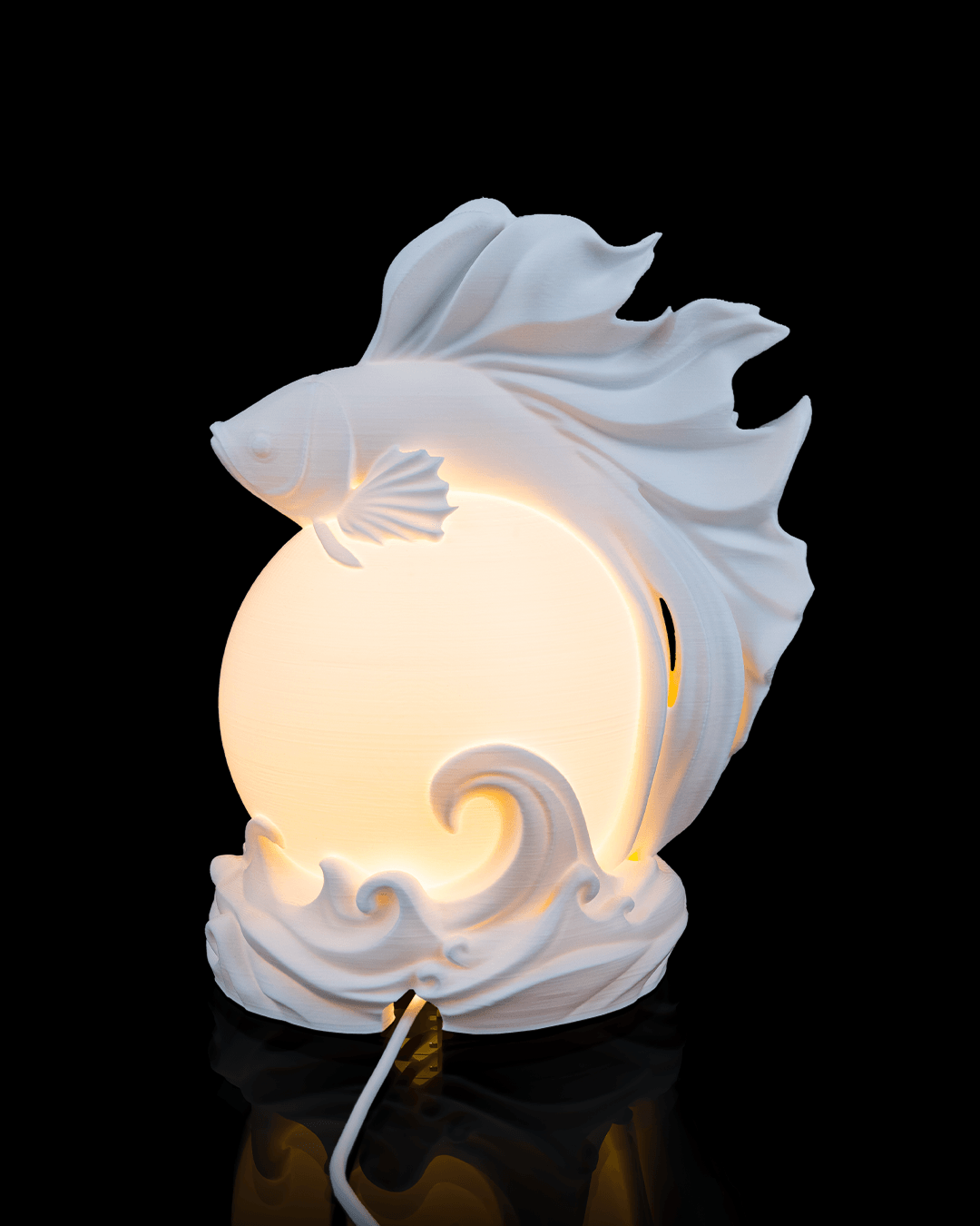LED Siamese Fighting Fish Lamp – Multi-Colour USB Powered Ambient Table Light
