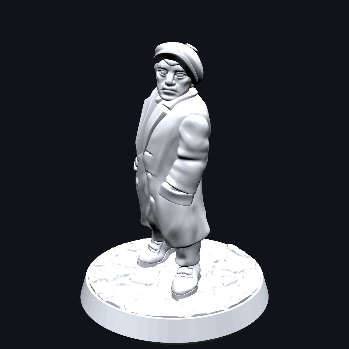 WW2 Resistance Fighter – 3D Printed Grey Resin Miniature