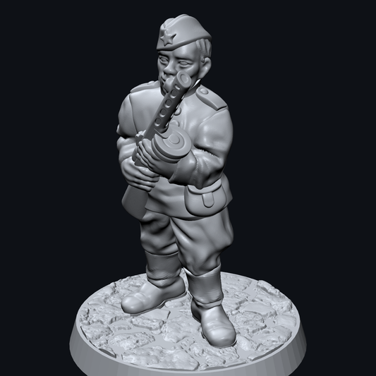 WW2 Soviet Infantry Soldier 01 – 3D Printed Grey Resin Miniature
