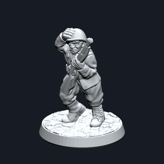 WW2 US Infantry Soldier 03 – 3D Printed Grey Resin Miniature