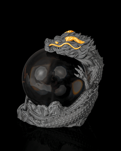 Dragon Guardian Crystal Ball Holder & Lamp – 3D Printed Fantasy Décor
