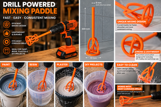 3D Printed Mixing Paddle – Multi-Purpose Paint & Hobby Mixing Tool Set Of 3