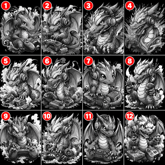 Gamer Dragon Engraved Coaster Set of 4 – Fantasy Gaming Drink Coasters