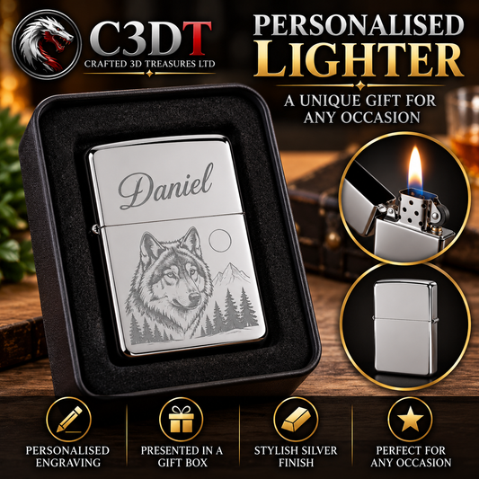 Personalised Engraved Lighter – Custom Gift with Presentation Box