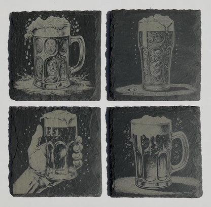 Personalised Slate Coaster, Custom Laser Engraved 100mm Tea or Coffee Gift