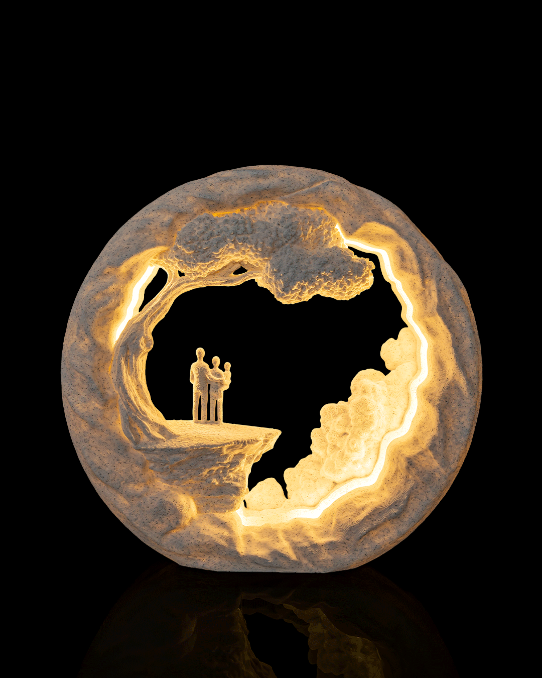 Side by Side LED Table Lamp – 3D Printed Family Love Light