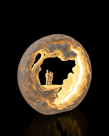 Side by Side LED Table Lamp – 3D Printed Family Love Light