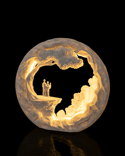 Side by Side LED Table Lamp – 3D Printed Family Love Light
