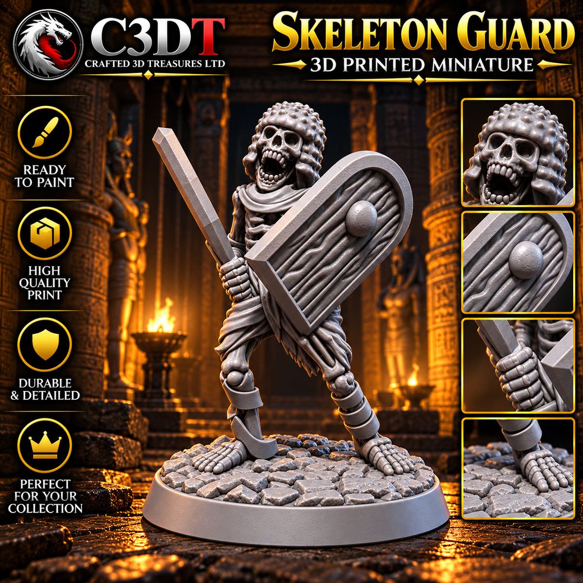 Skeleton Guard – Ancient Undead Warrior Miniature
