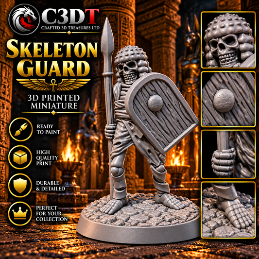 Skeleton Guard I – Spear & Shield | 3D Printed Miniature