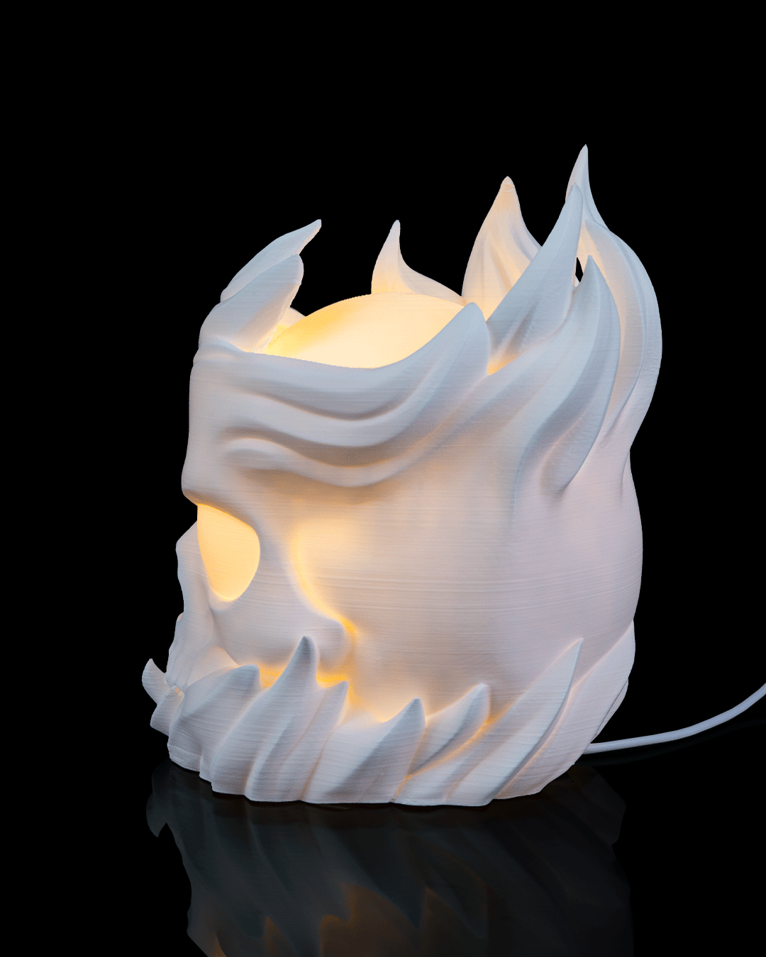 Skull Sphere LED Lamp – 3D Printed Gothic Skull Light