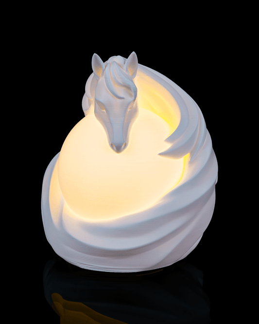 Stallion Sphere LED Lamp – 3D Printed Horse Night Light