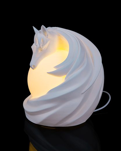 Stallion Sphere LED Lamp – 3D Printed Horse Night Light