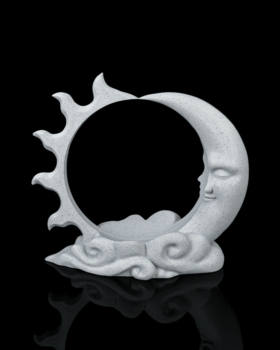 Sun &amp; Moon Crystal Ball Holder &amp; Lamp – 3D Printed Celestial Décor