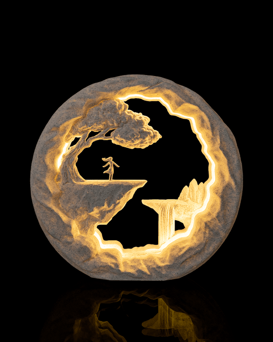 The Dreamer LED Table Lamp – 3D Printed Fantasy Landscape Light