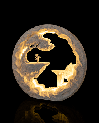 The Dreamer LED Table Lamp – 3D Printed Fantasy Landscape Light