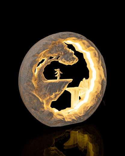 The Dreamer LED Table Lamp – 3D Printed Fantasy Landscape Light