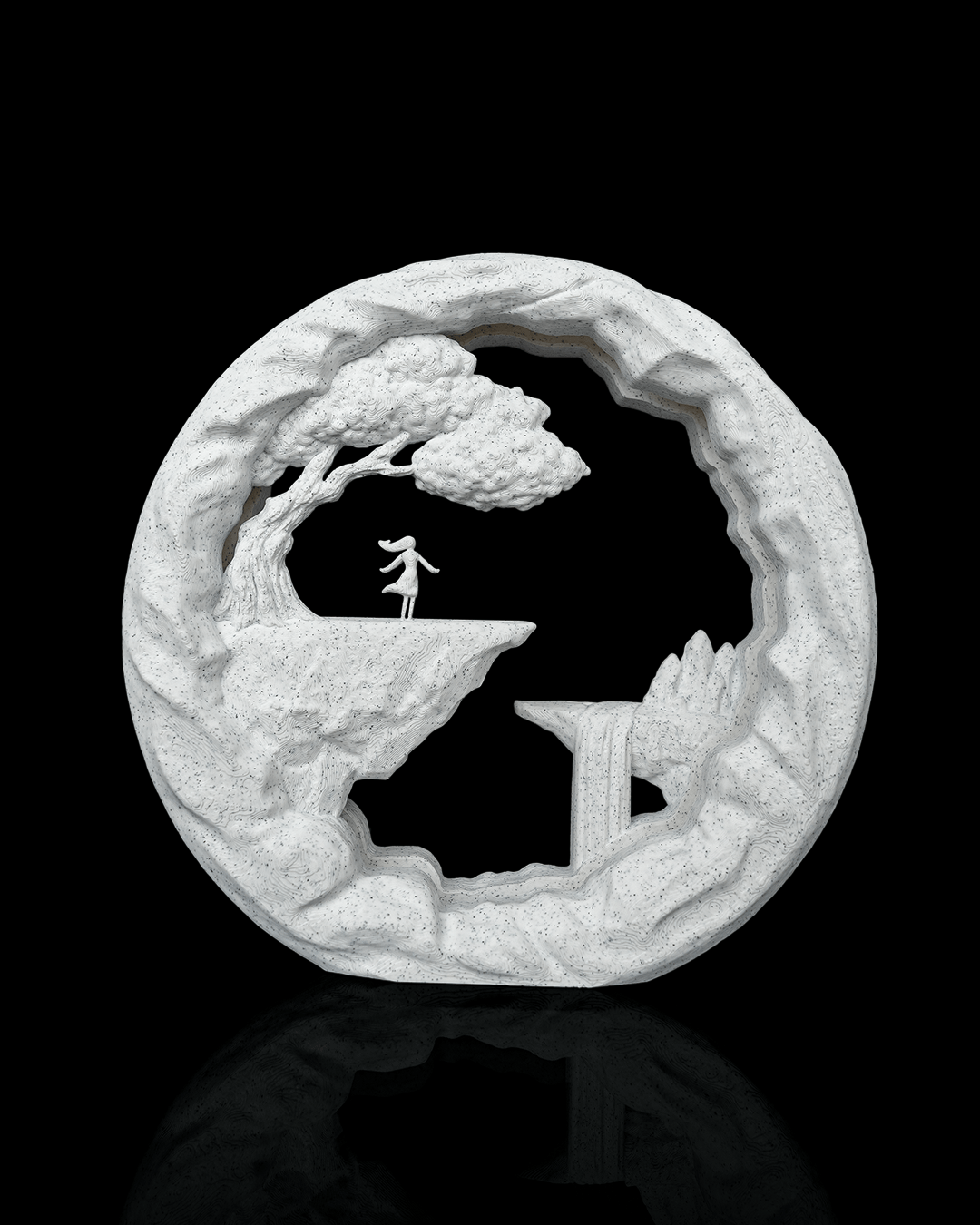 The Dreamer LED Table Lamp – 3D Printed Fantasy Landscape Light