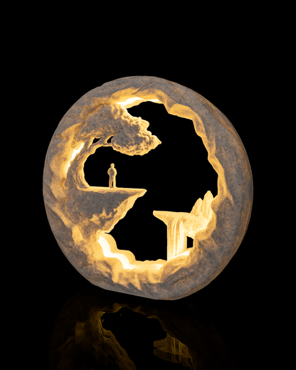 The Wanderer LED Table Lamp – 3D Printed Nature &amp; Adventure Light