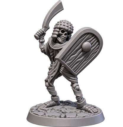 Skeleton Guard – Curved Sword &amp; Shield Miniature