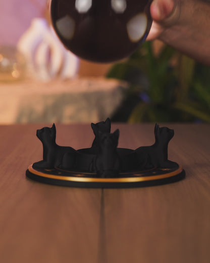 Moonlit Cats – 3D Printed Crystal Ball Holder | Mystical Cat Ornament
