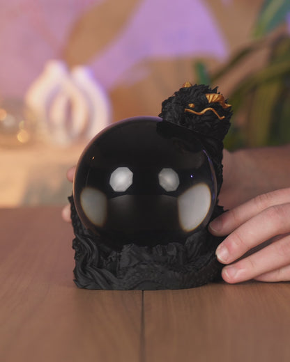 Dragon Guardian Crystal Ball Holder & Lamp – 3D Printed Fantasy Décor